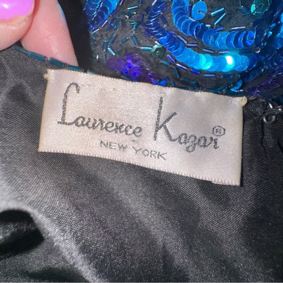 VINTAGE Laurence Kazar 100% Silk all over Sequin Formal Cocktail Top Size M - Picture 8 of 11